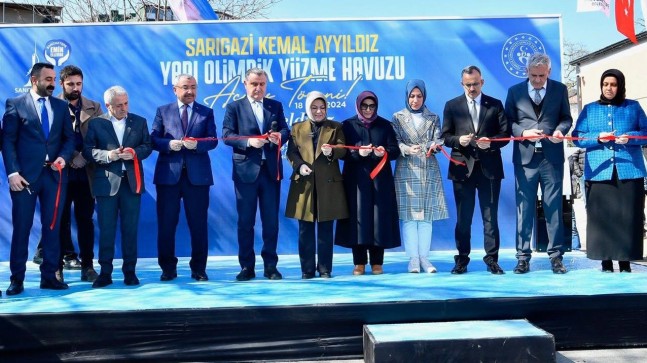 Sarıgazi Kemal Ayyıldız Yarı Olimpik Yüzme Havuzu açıldı